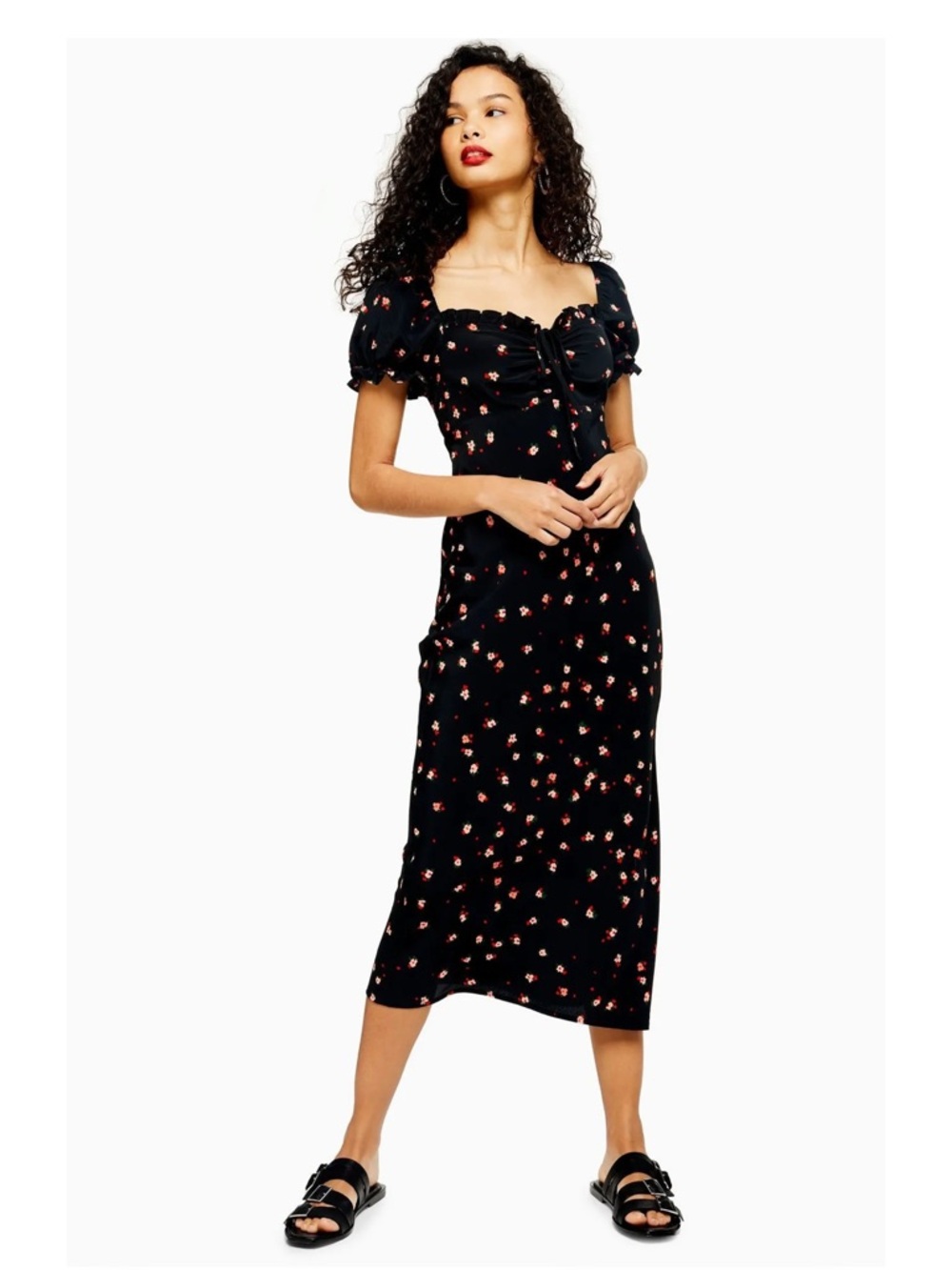 Topshop Midi Floral Dress